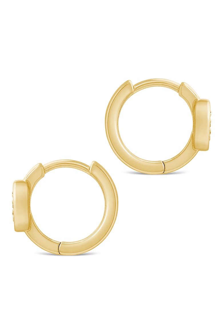Evil Eye Cubic Zirconia Huggie Hoop Earrings, Alternate, color, GOLD