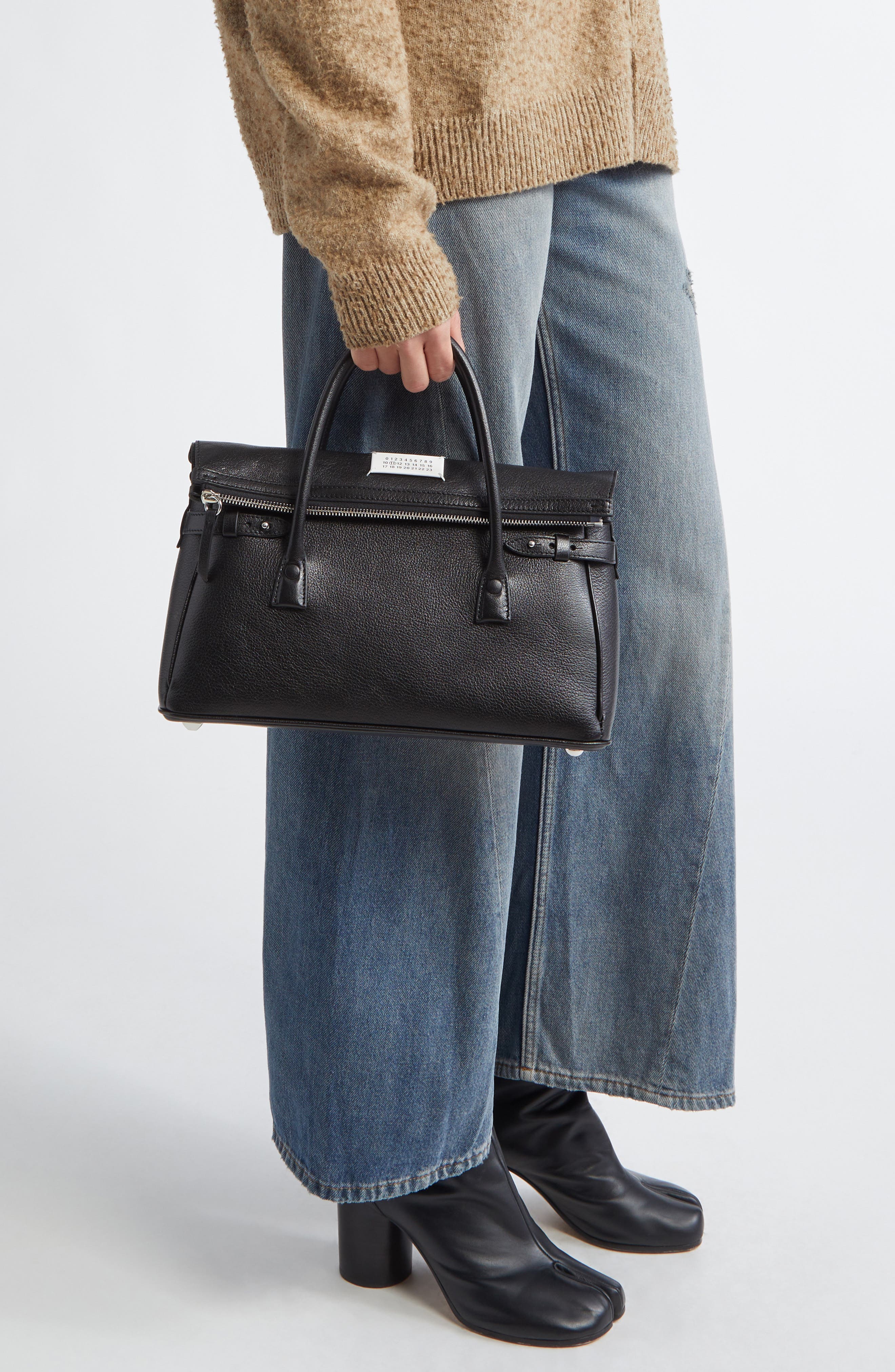 Maison Margiela Medium 5AC East/West Top Handle Bag, Alternate, color, Black