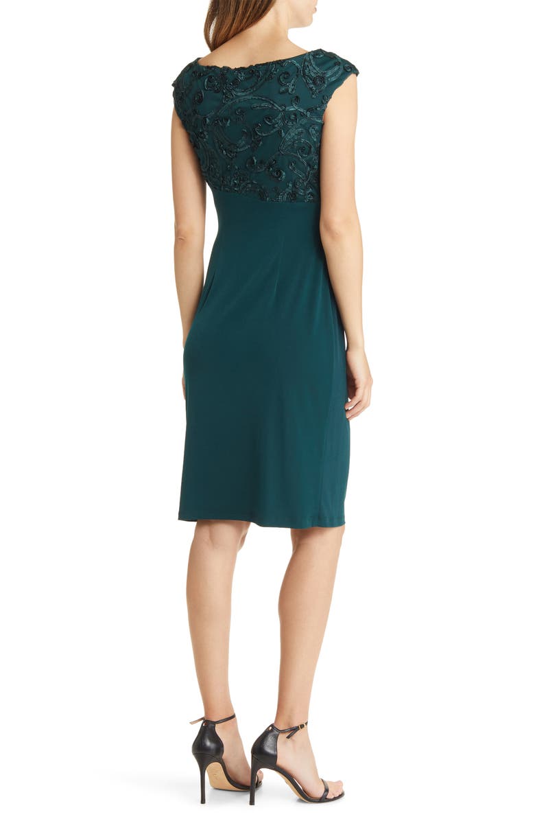 Connected Apparel Soutache Bodice Dress, Alternate, color, Hunter