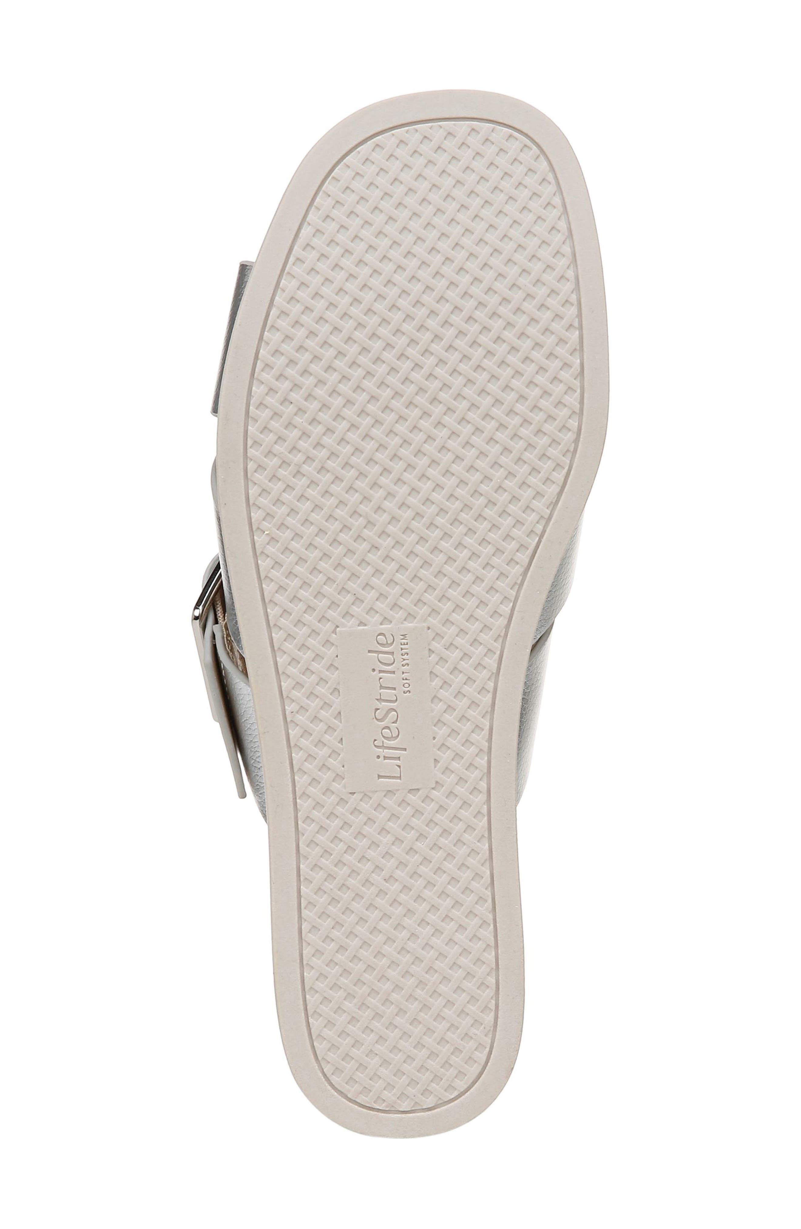 LifeStride Getaway Platform Slide Sandal, Alternate, color, Silver