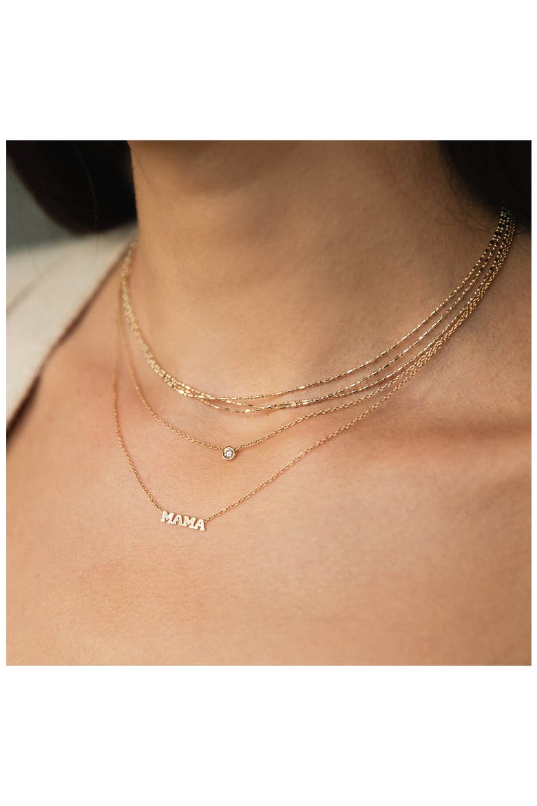 Itty Bitty Mama Pendant Necklace, Alternate, color, 14K YELLOW GOLD