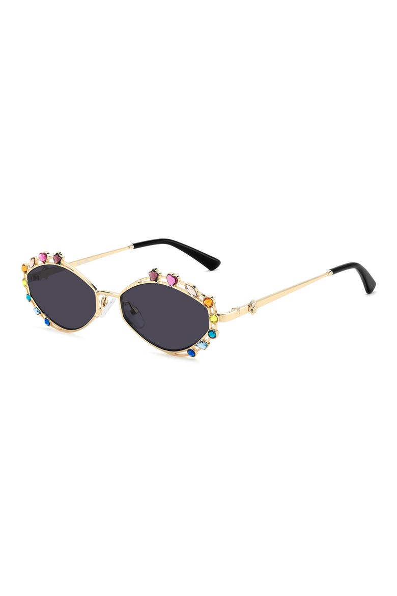54mm Rectangular Sunglasses, Alternate, color, YELLOW GOLD/ GREY