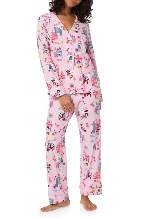 Print Stretch Organic Cotton Pajamas (Regular & Plus)