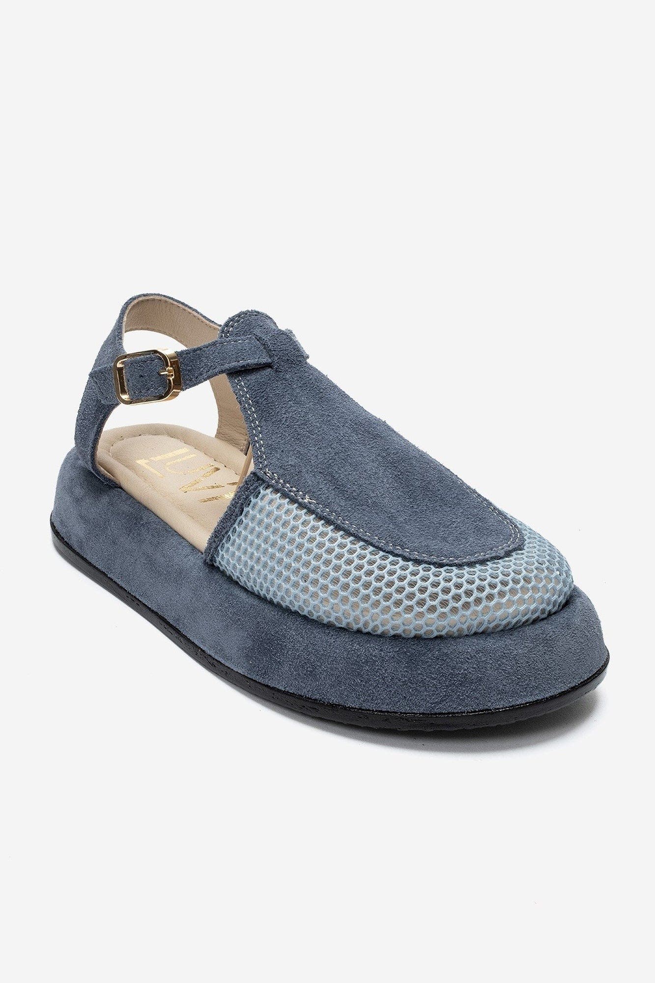 Lurelia Leather Platform Sandal, Alternate, color, Denim Blue Suede