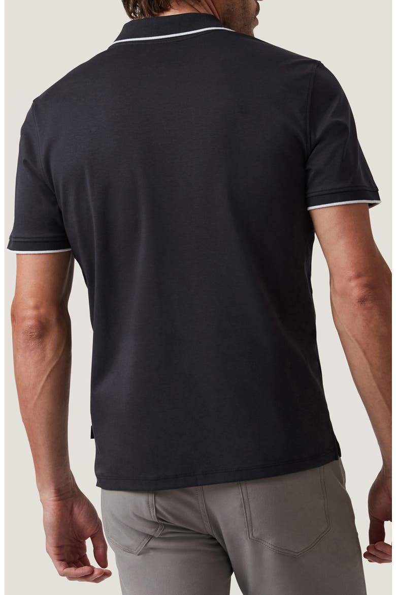 Riviera Tipped Pima Cotton Polo, Alternate, color, BLACK