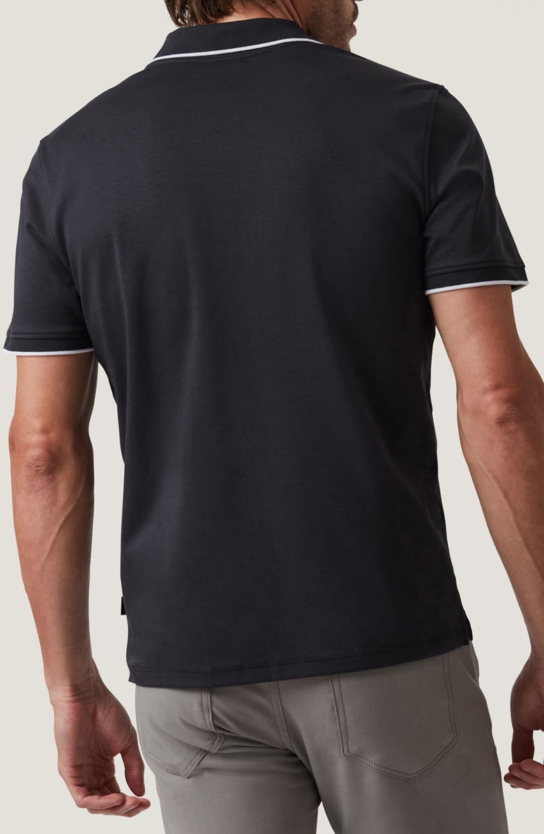 34 Heritage Riviera Tipped Pima Cotton Polo, Alternate, color, Black
