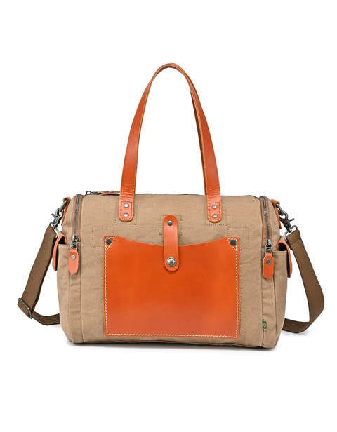 Super Horse Studded Canvas Convertible Satchel