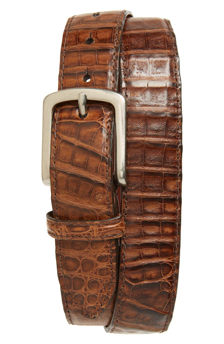 Torino Caiman Leather Belt, Main, color,