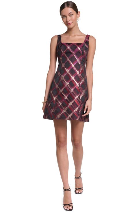 Sleeveless Plaid Shift Dress