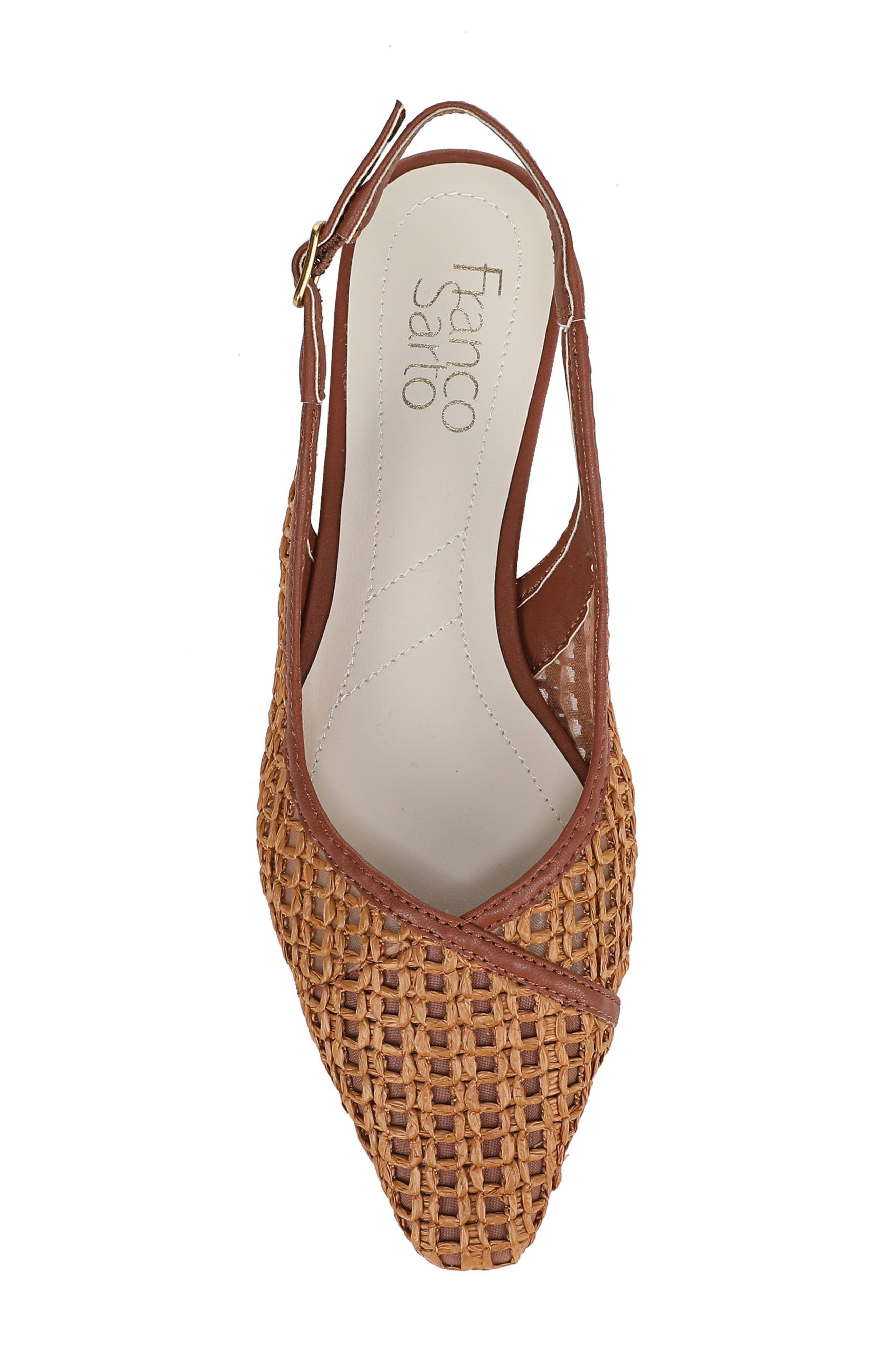 Franco Sarto Raena Slingback Flat, Alternate, color, Wicker Brown