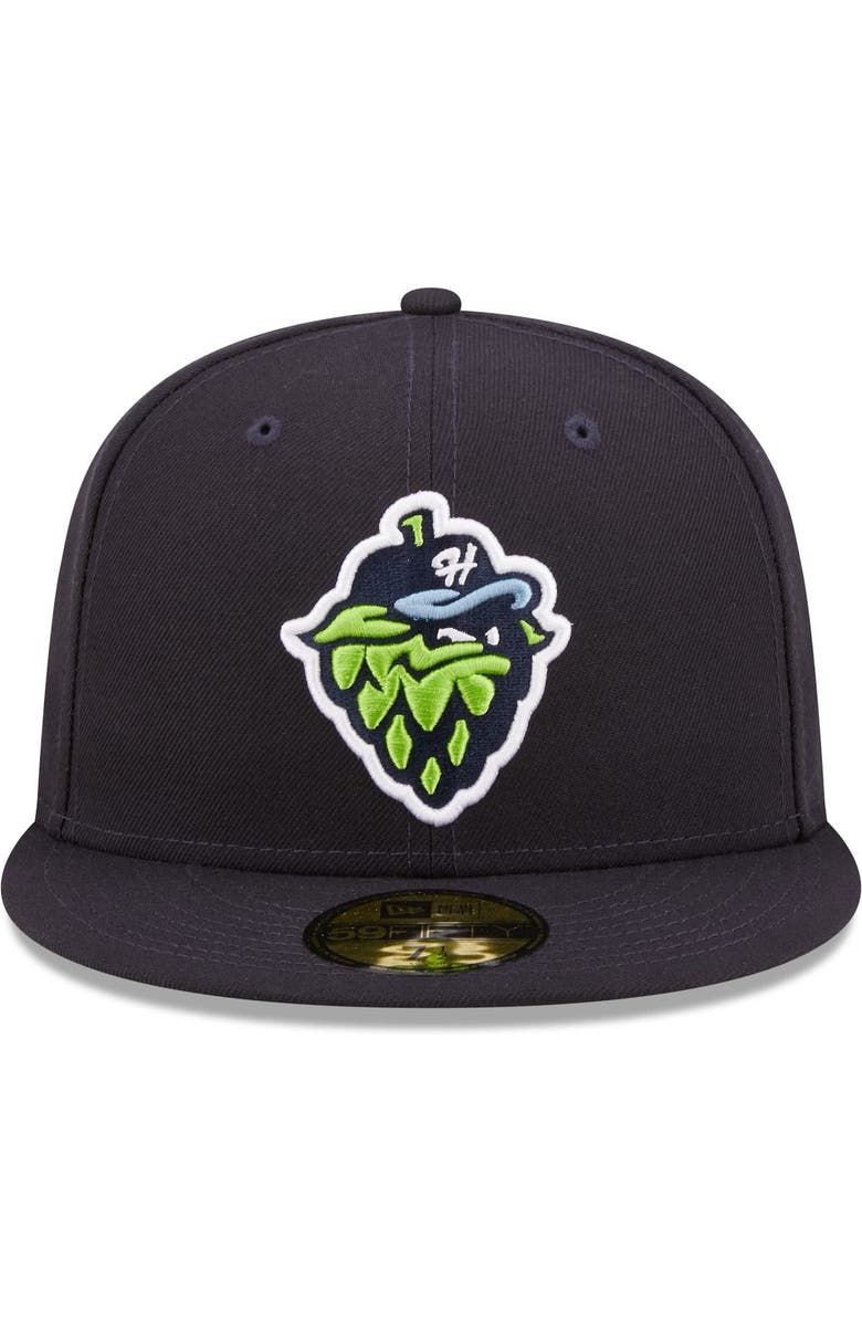 New Era Men's New Era Navy Hillsboro Hops Authentic Collection 59FIFTY Fitted Hat, Alternate, color, Navy