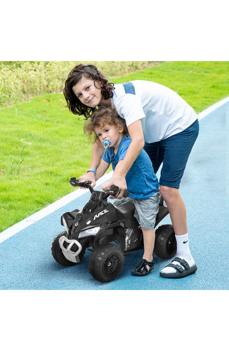 Aosom Kids Push ATV with Music and Light, Alternate, color, Black