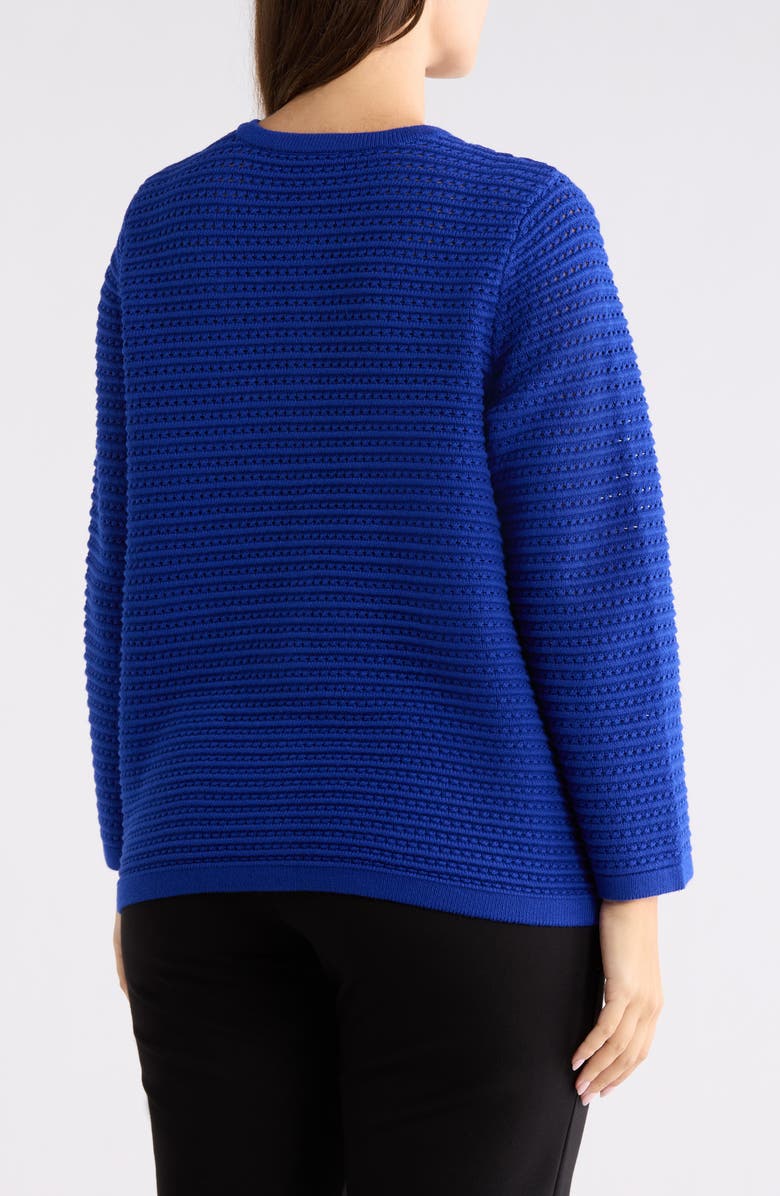 KASPER Textured Stitch Cardigan, Alternate, color, Royal Signature