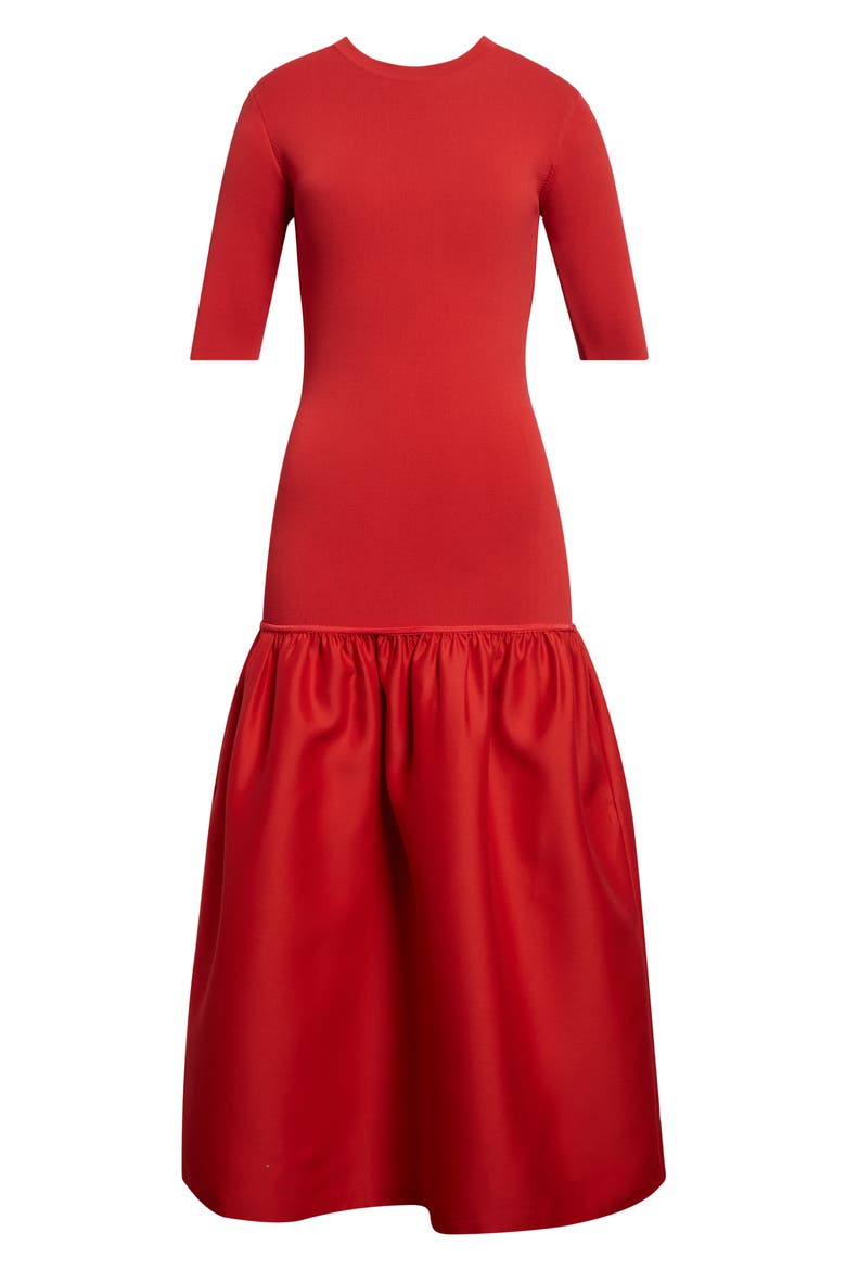 Twinflower Flounce Sweater Dress, Alternate, color, POPPY