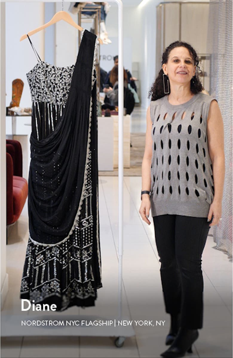 Anjali Metallic Embroidered Anarkali with Dupatta, sales video thumbnail