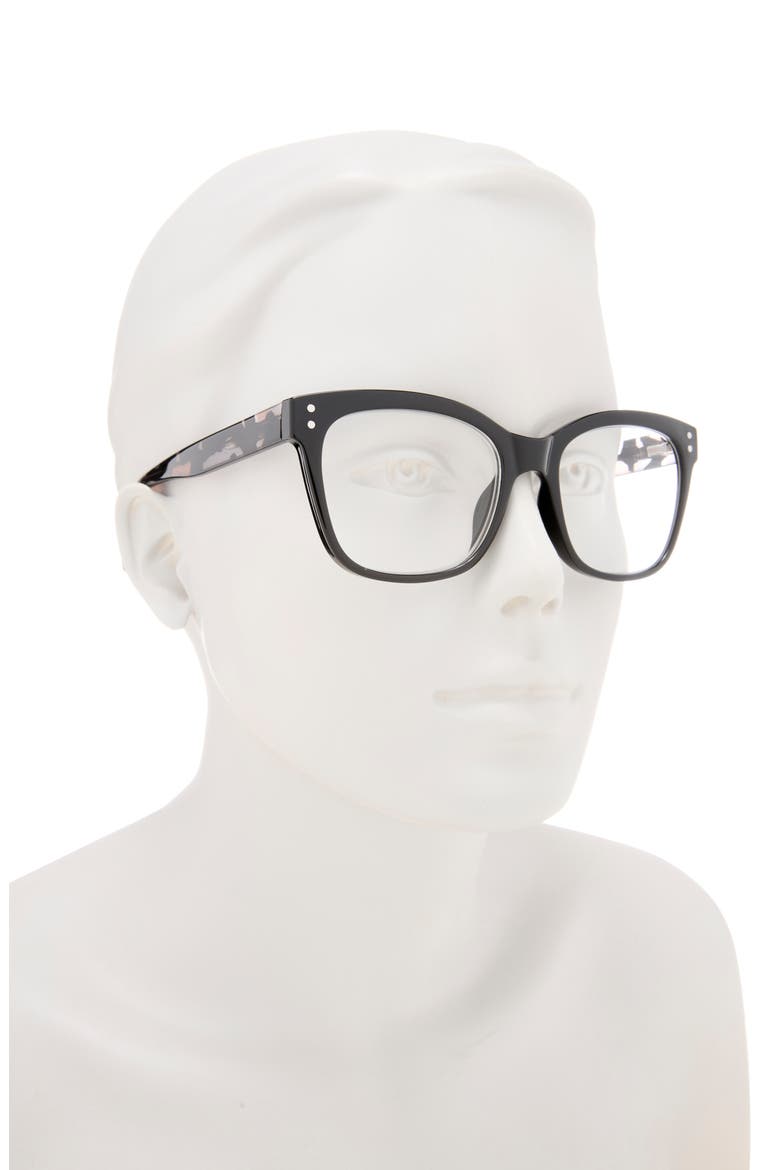 Fashion Dot Square Reading Glasses, Alternate, color, BLACK