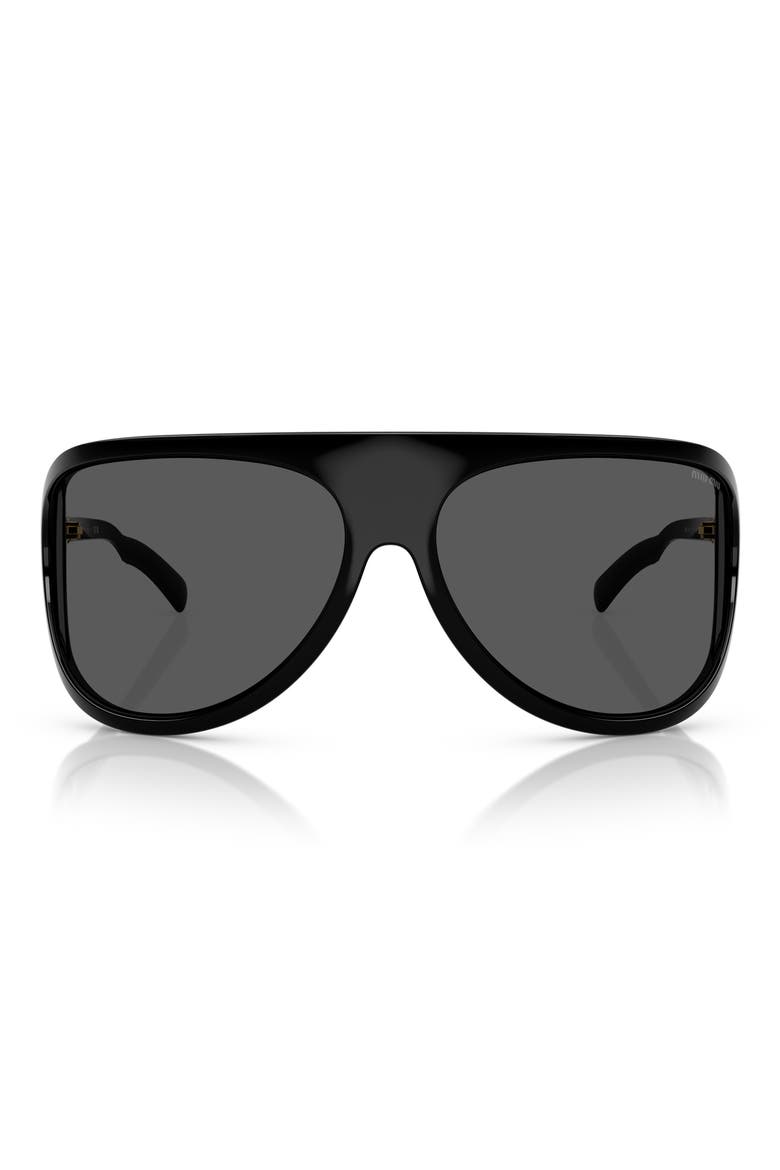 75mm Oversize Shield Sunglasses, Alternate, color, DARK GREY