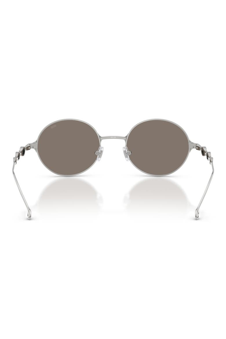49mm Small Round Sunglasses, Alternate, color, SHINY SILVER / MIRROR SILVER