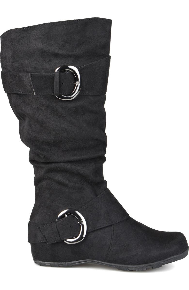 Journee Collection Jester Side Buckle Tall Boot, Alternate, color, Black