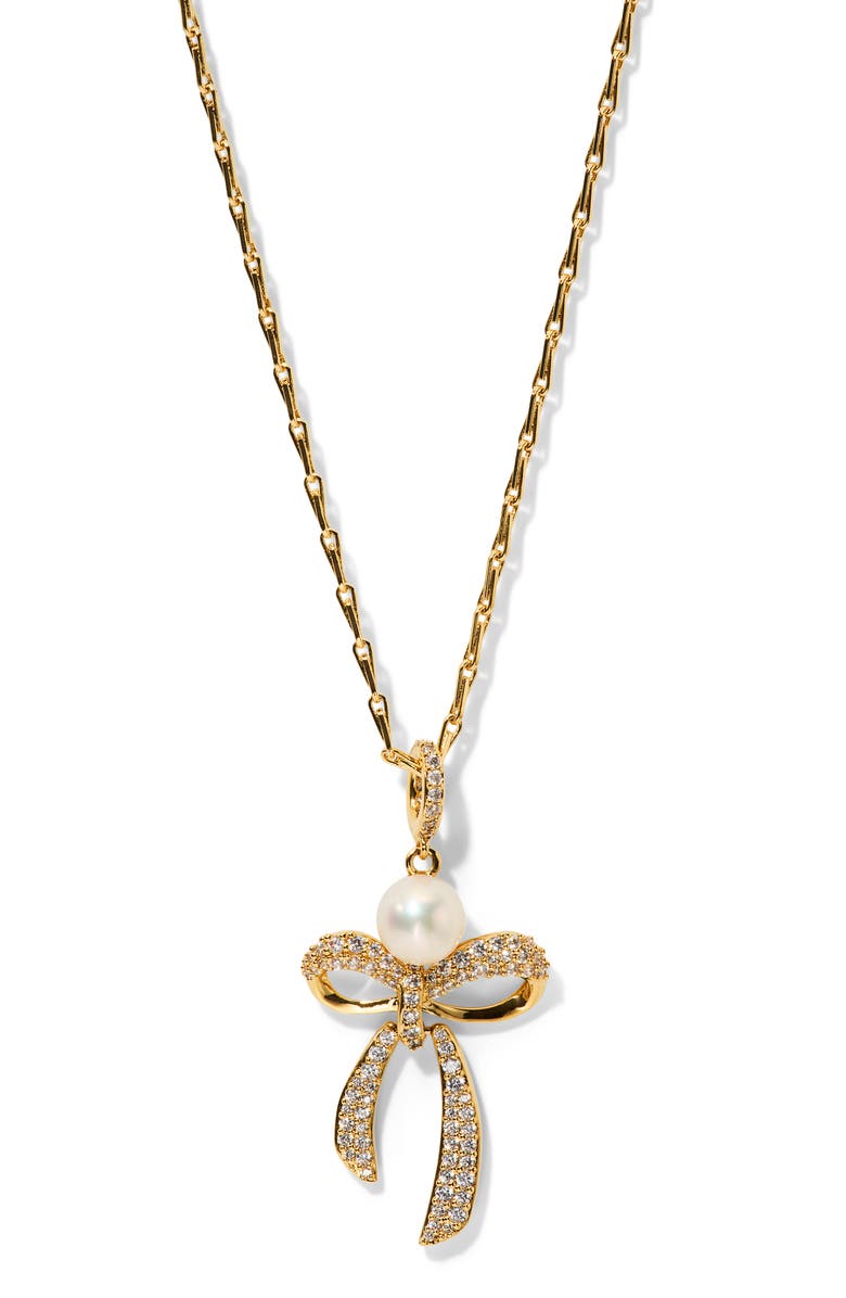 Nadri Eros Bow Choker Necklace, Main, color, Gold