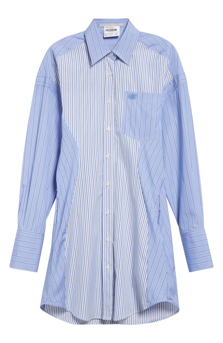 Stella McCartney Mixed Stripe Long Sleeve Cotton Shirtdress, Alternate, color, 