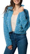 SAACHI Faux Pearl Bead Open Front Cardigan