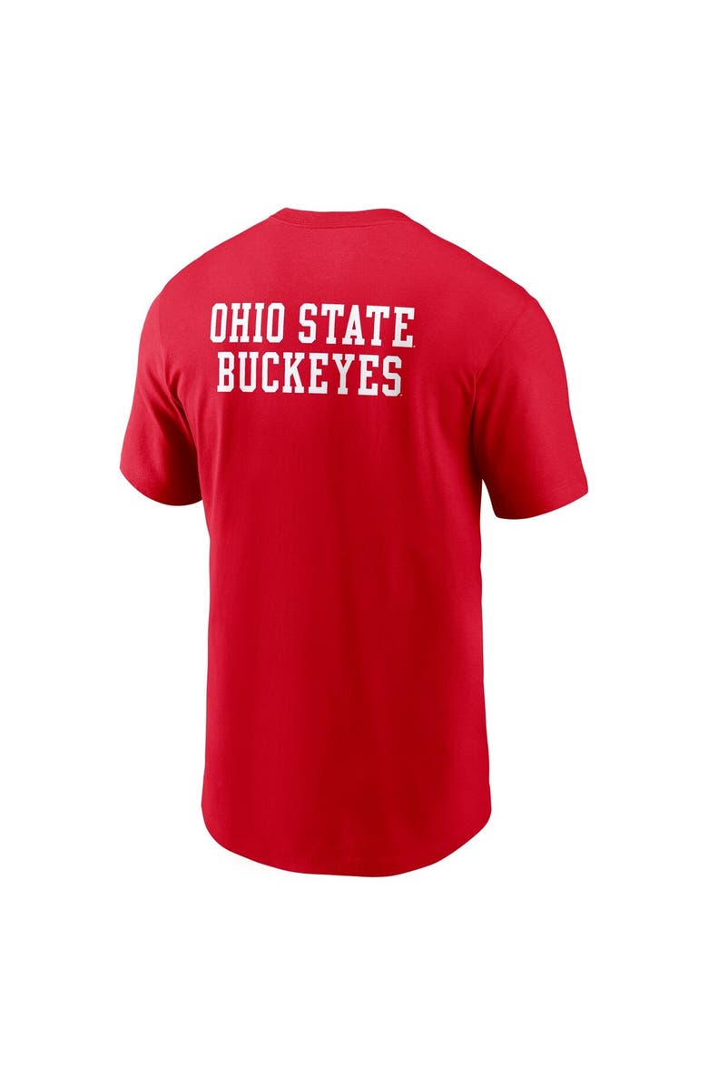 Nike Men's Nike Scarlet Ohio State Buckeyes 2-Hit Stacked T-Shirt, Alternate, color, 