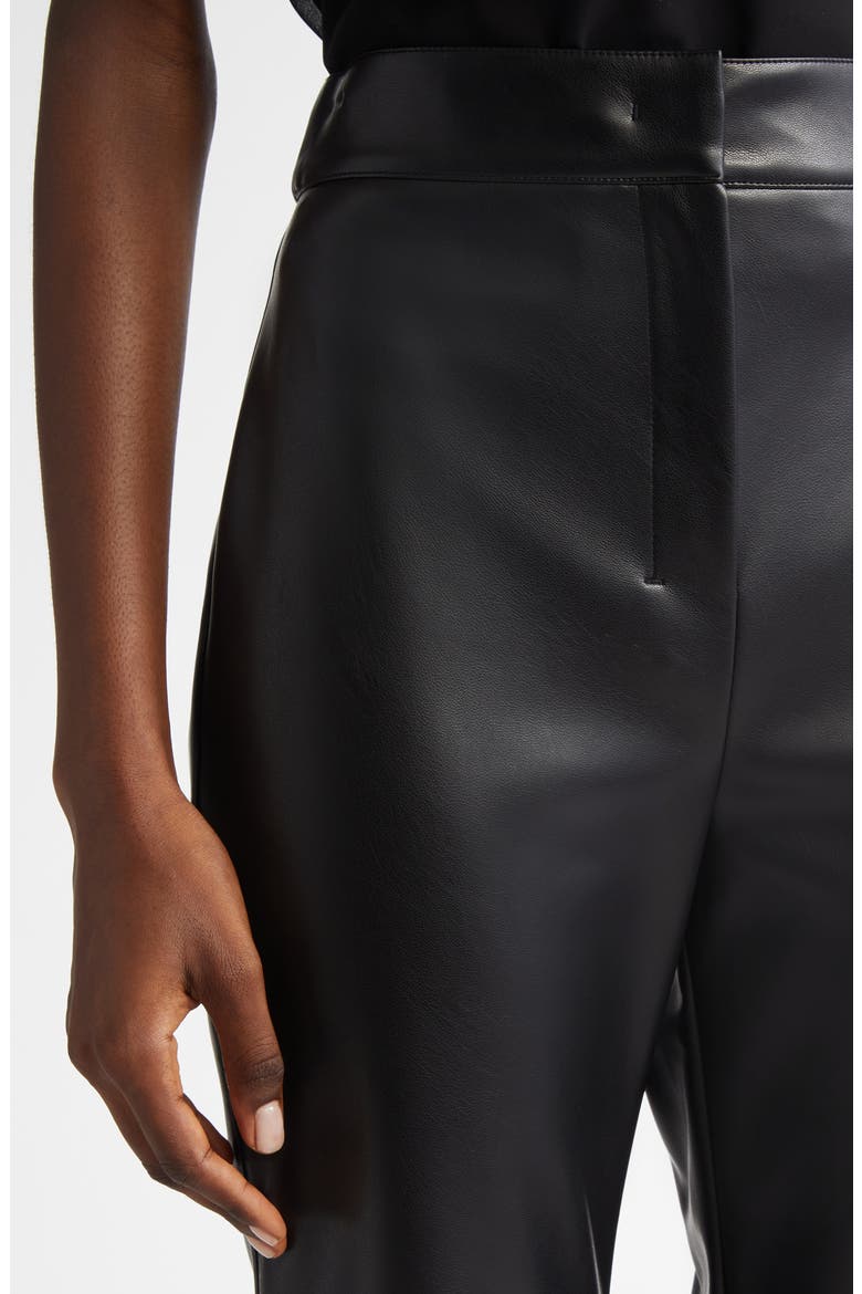 Edgard Faux Leather Straight Leg Crop Pants, Alternate, color, BLACK