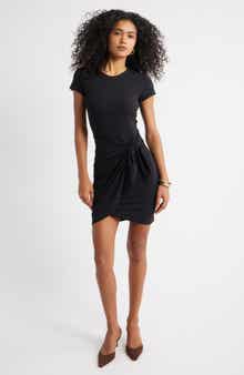 Open Edit Short Sleeve Tie Minidress