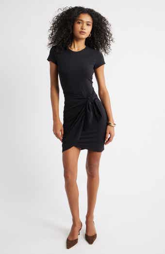 Open Edit Short Sleeve Tie Minidress