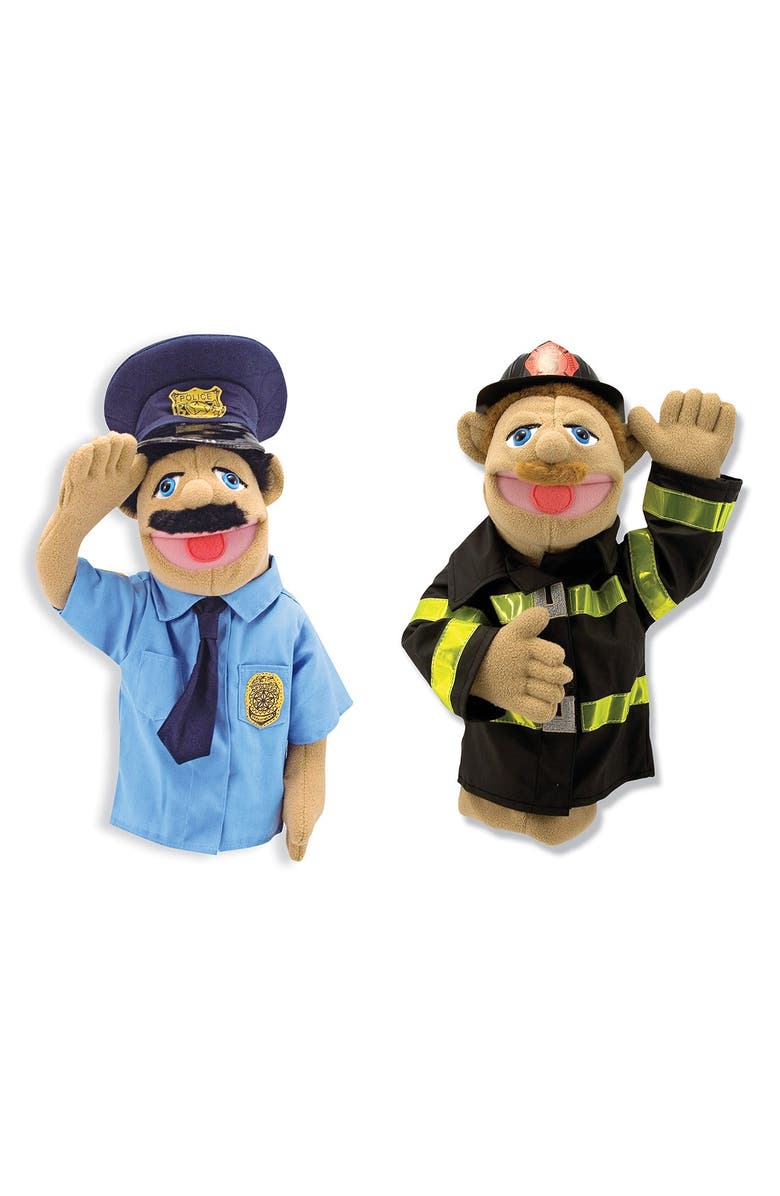Melissa & Doug Police Officer and Firefighter Hand Puppets, Main, color, 