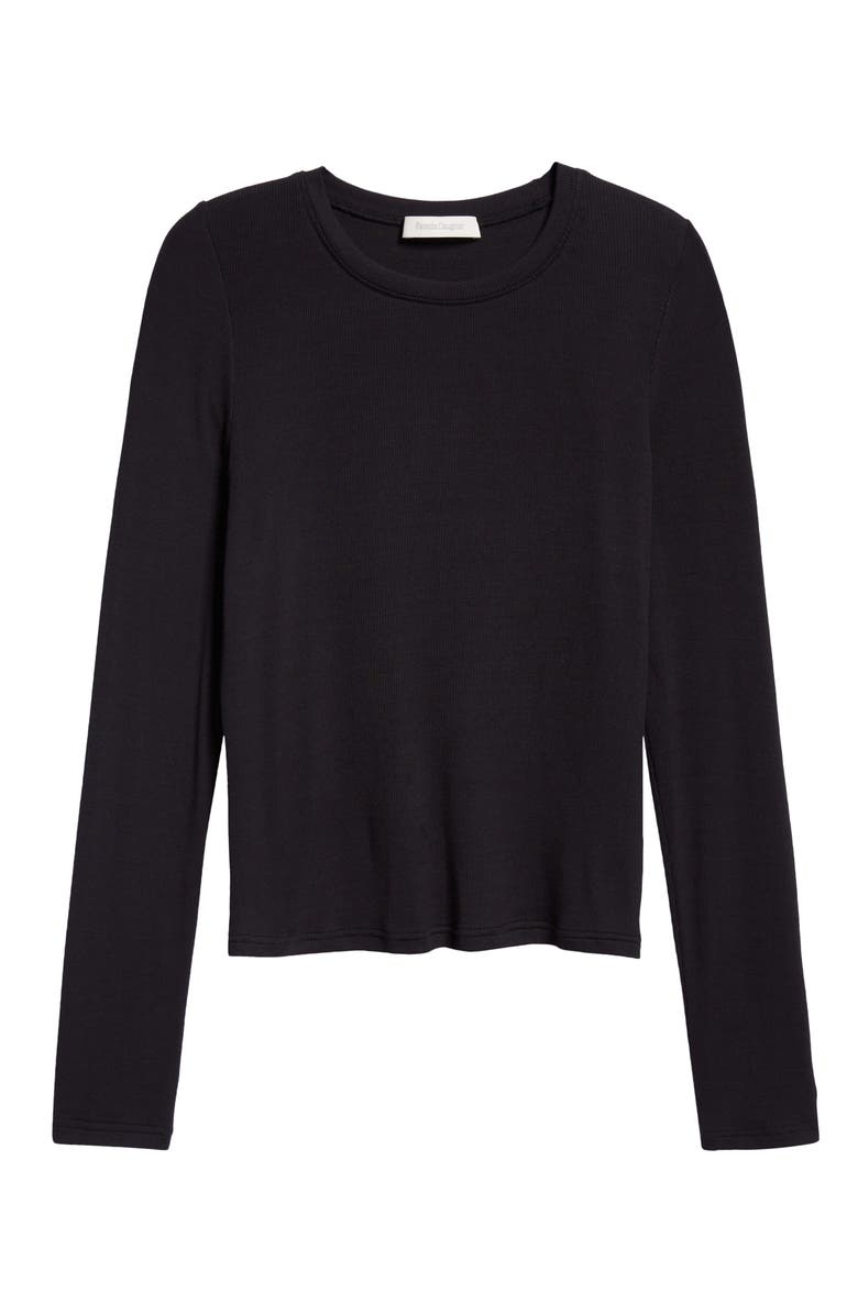 Favorite Daughter The Rib Long Sleeve Top, Alternate, color, Black