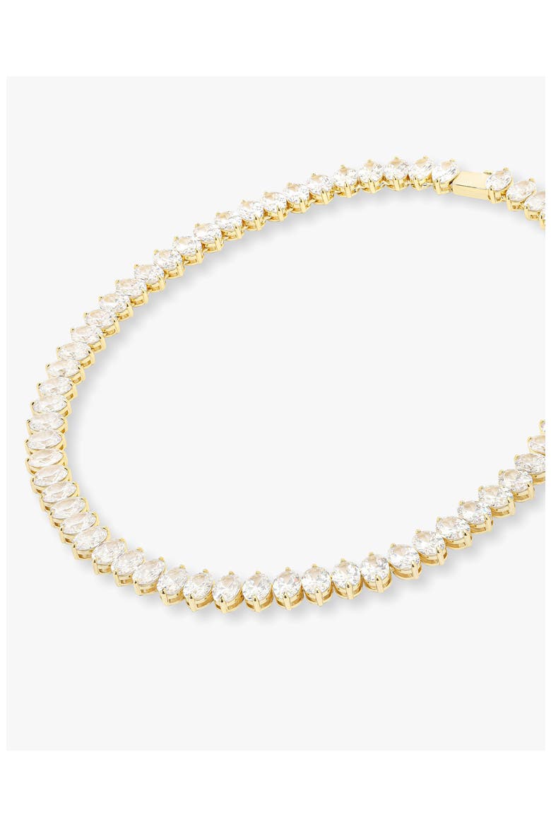 Hello Gorgeous Tennis Necklace, Alternate, color, GOLD-WHITE