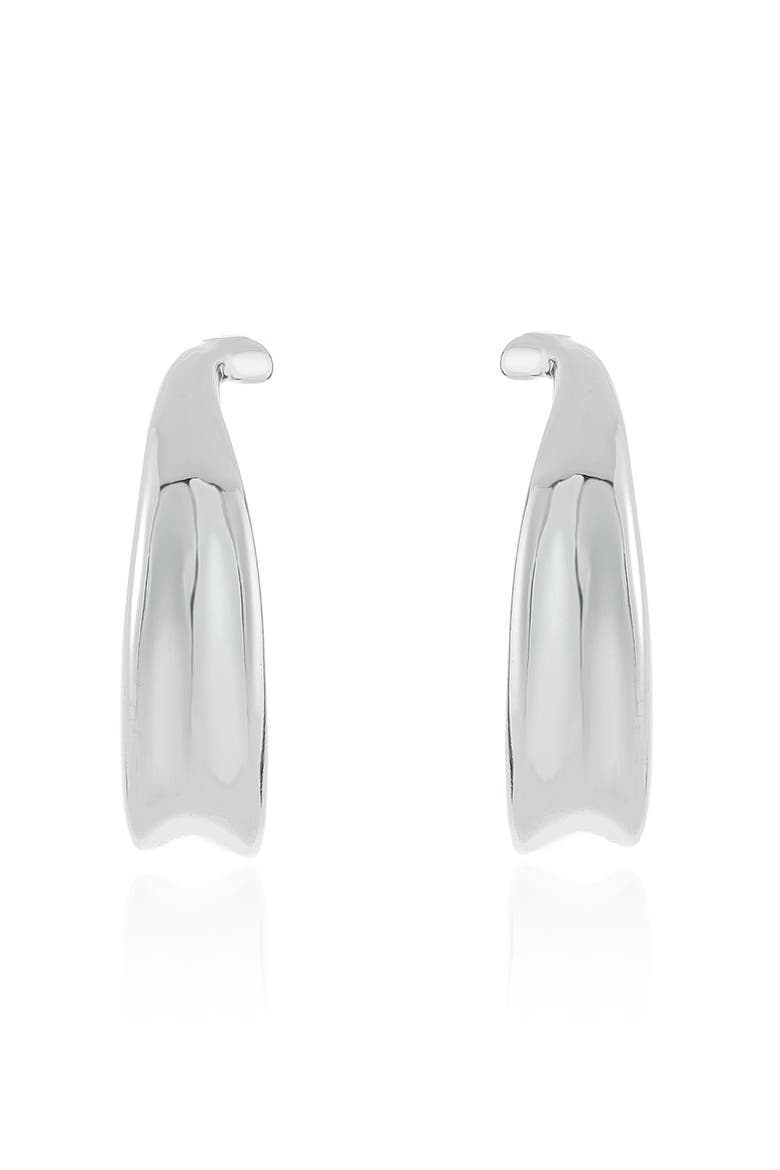 Simple Hoop Earrings, Alternate, color, SILVER