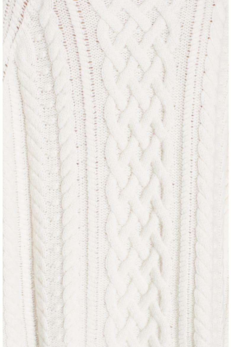 Cable Stitch Tunic Sweater, Alternate, color, OFF WHITE