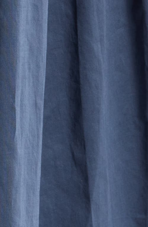 Wayf Amelie Tie Waist Cotton Button-up Shirt In Stone Blue
