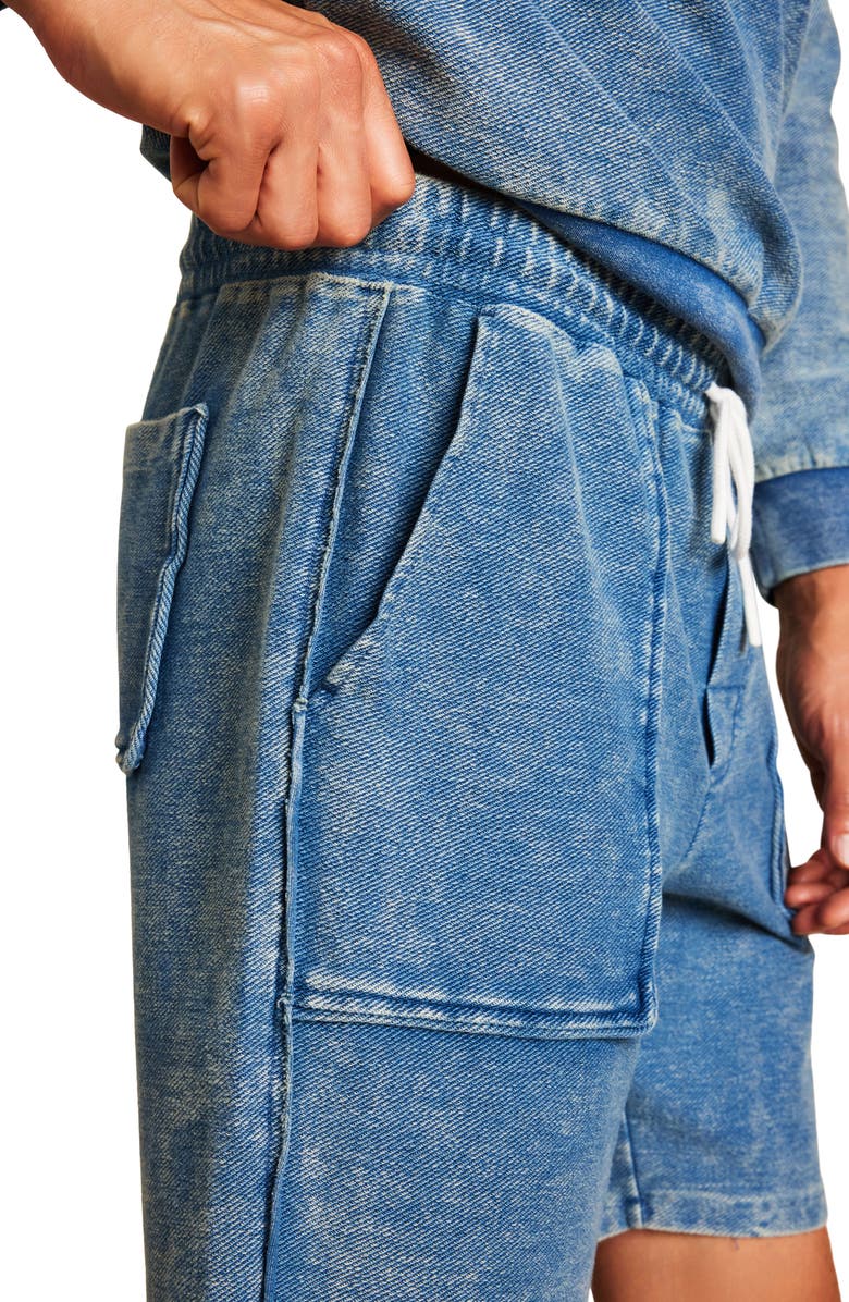 Barefoot Dreams<sup>®</sup> Denim Wash Knit Drawstring Shorts, Alternate, color, 