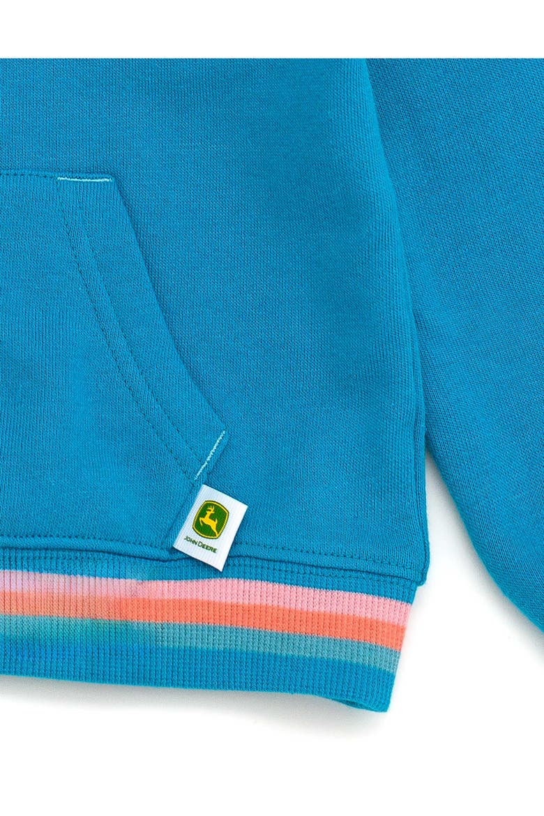 Girls' Fleece Hooded Sweatshirt, Alternate, color, Teal Blue