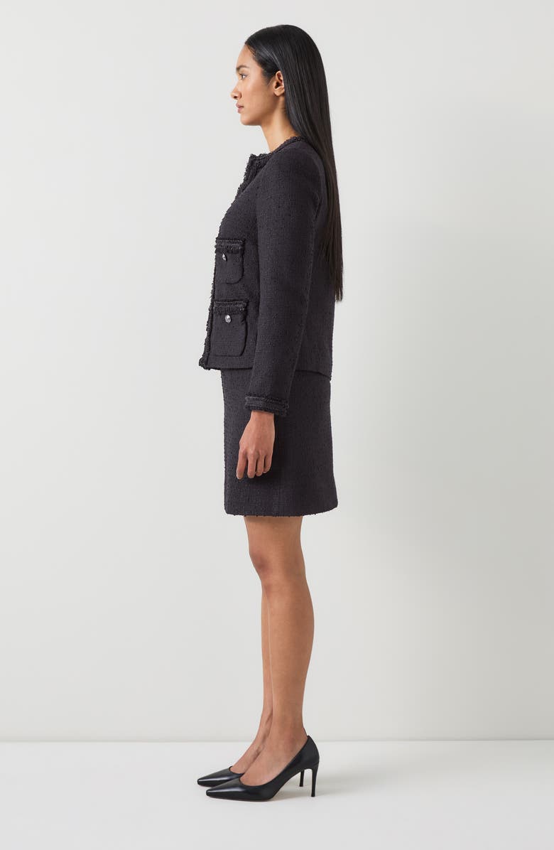 LK Bennett Charlie Tweed Jacket, Alternate, color, Black