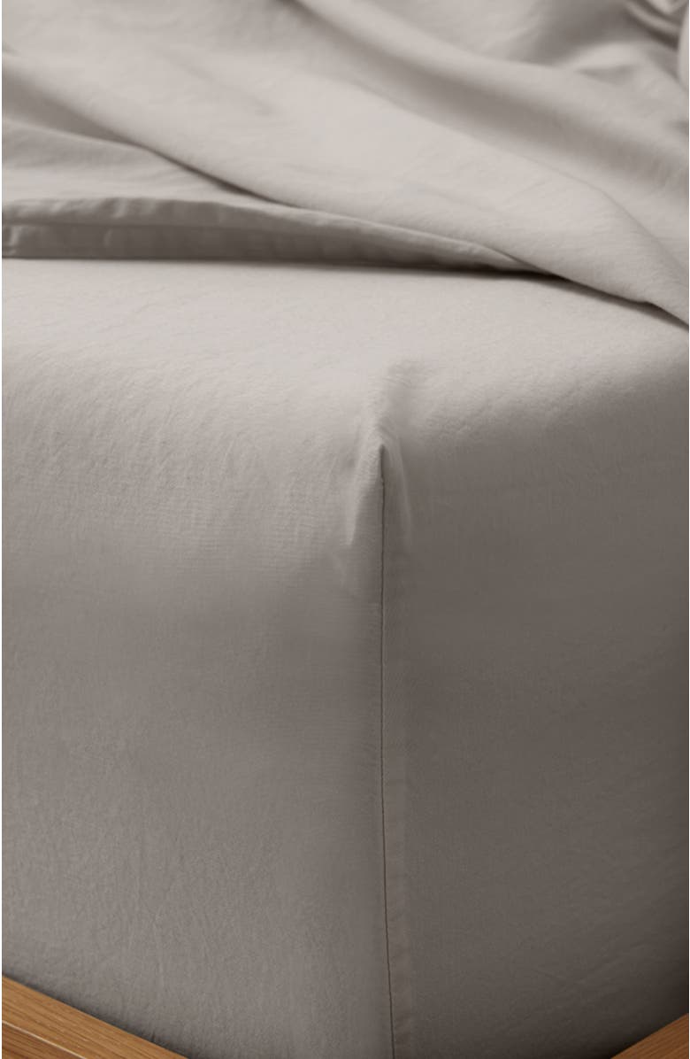 Pact Organic Room Service Sateen Fitted Sheet, Alternate, color, Dove Grey