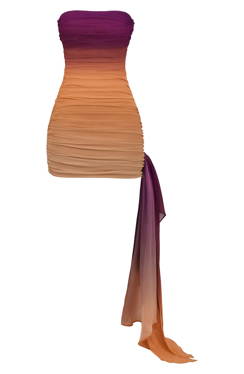 HOUSE OF CB Sofie Strapless Side Drape Dress, Alternate, color, Ombre