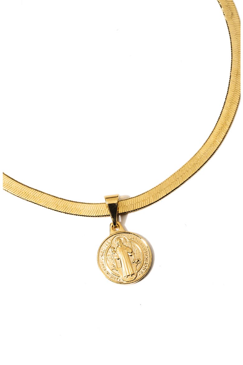 St Benedict Anklet, Alternate, color, GOLD
