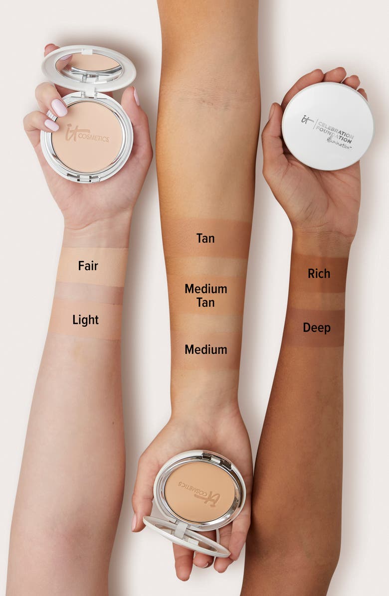 IT Cosmetics Celebration Foundation Illumination<sup>™</sup> Full Coverage Anti-Aging Hydrating Powder Foundation, Alternate, color, Deep (W)