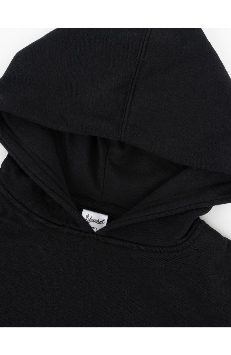 Leveret Kids Pullover Hoodie, Cotton Blend, Kangaroo Pocket, Solid Colors, Alternate, color, Black