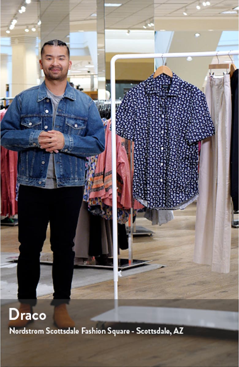 Miles OoohCotton<sup>®</sup> Tropical Print Short Sleeve Button-Up Shirt, sales video thumbnail