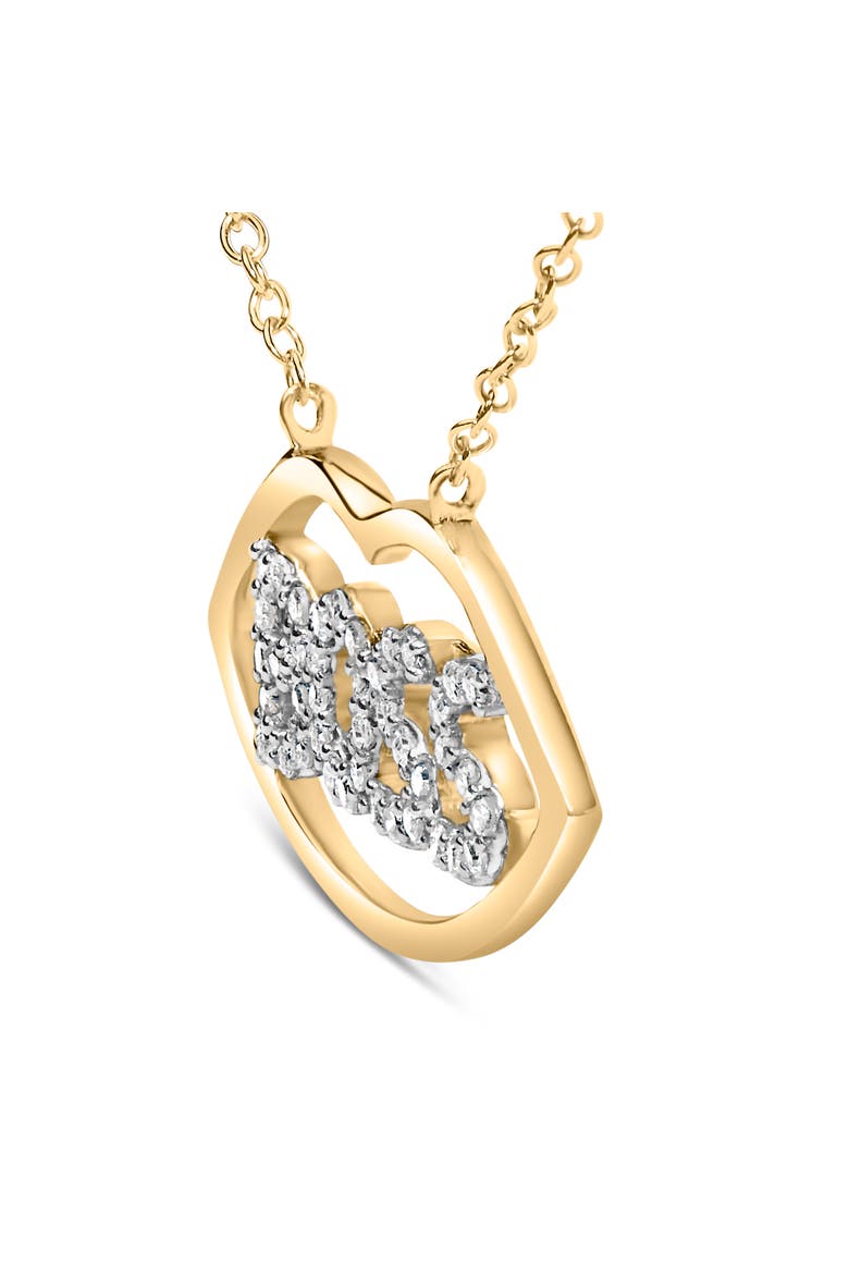 14K Yellow Gold Plated Silver 1/4 Cttw Diamond "Boss" Pendant Necklace, Alternate, color, Yellow