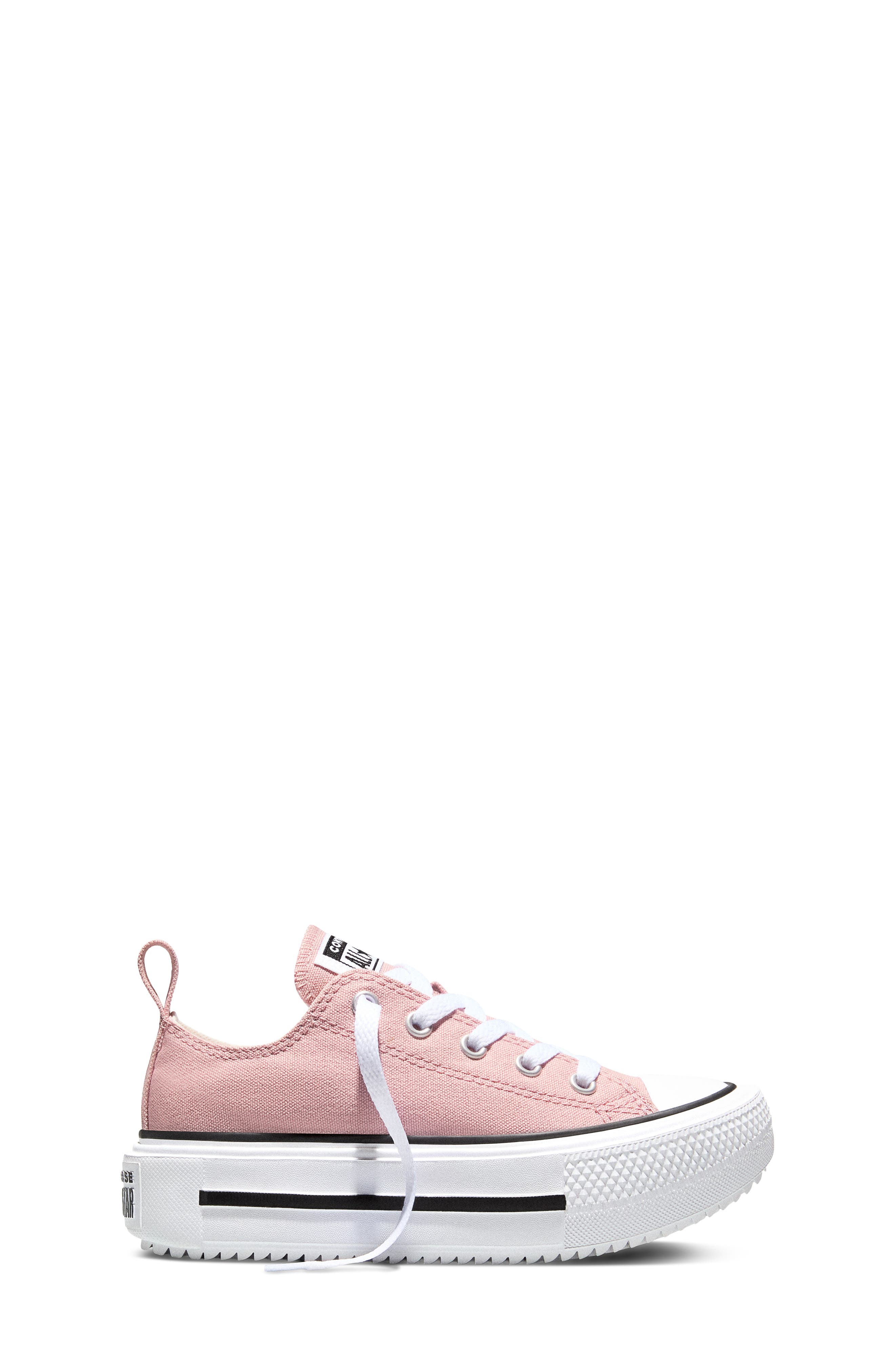 Kids' Chuck Taylor All Star Lift Double Stack Low Top Platform Sneaker, Alternate, color, PETAL PIT/ WHITE/ BLACK