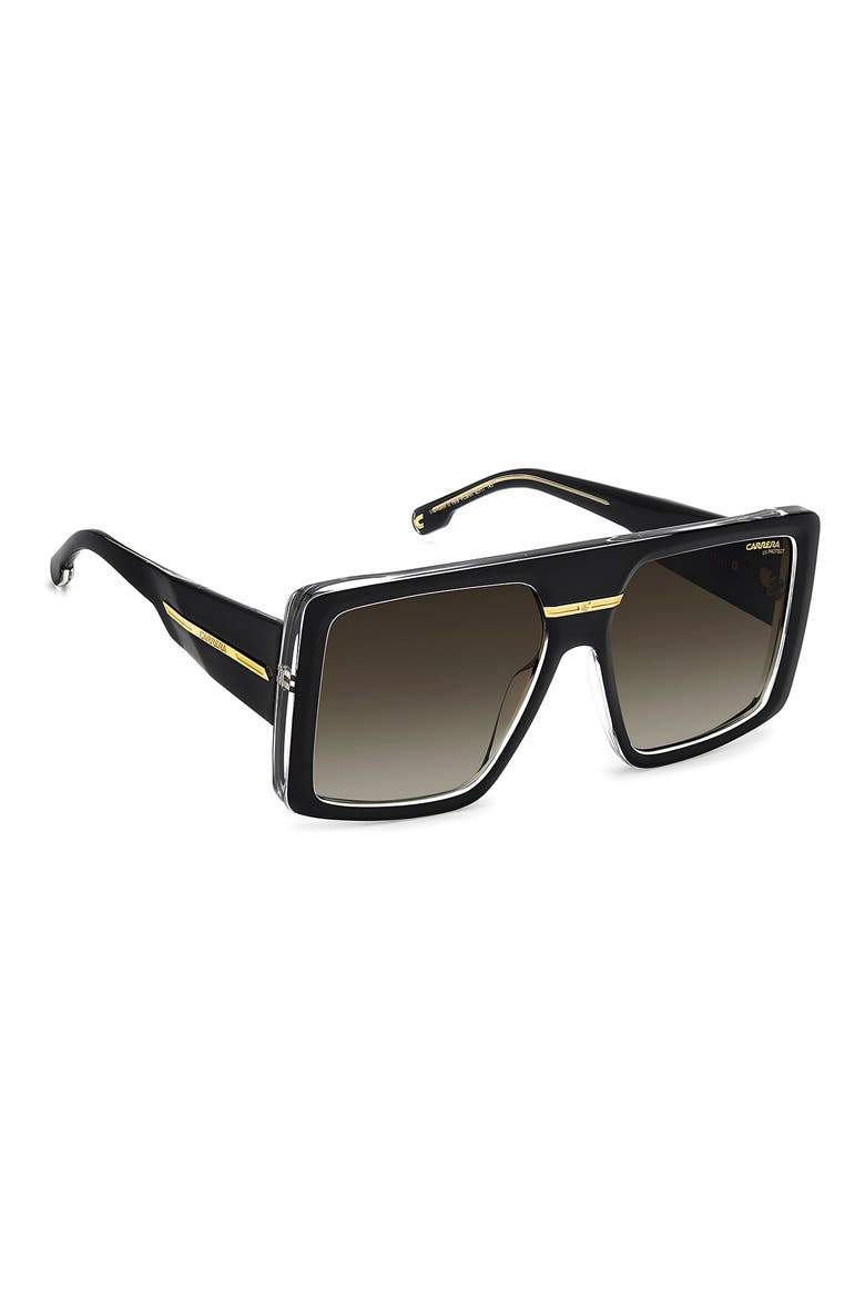 Victory 60mm Square Sunglasses, Alternate, color, BLACK CRYSTAL/ BROWN