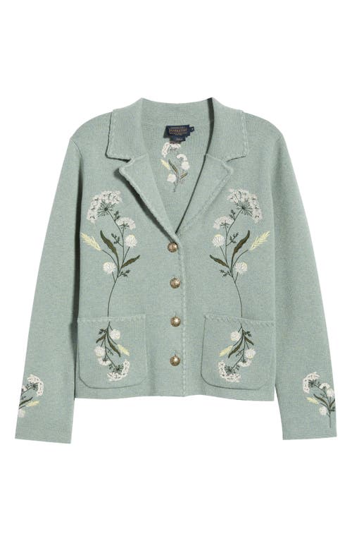 Pendleton Souvenir Floral Button Front Cardigan In Gray