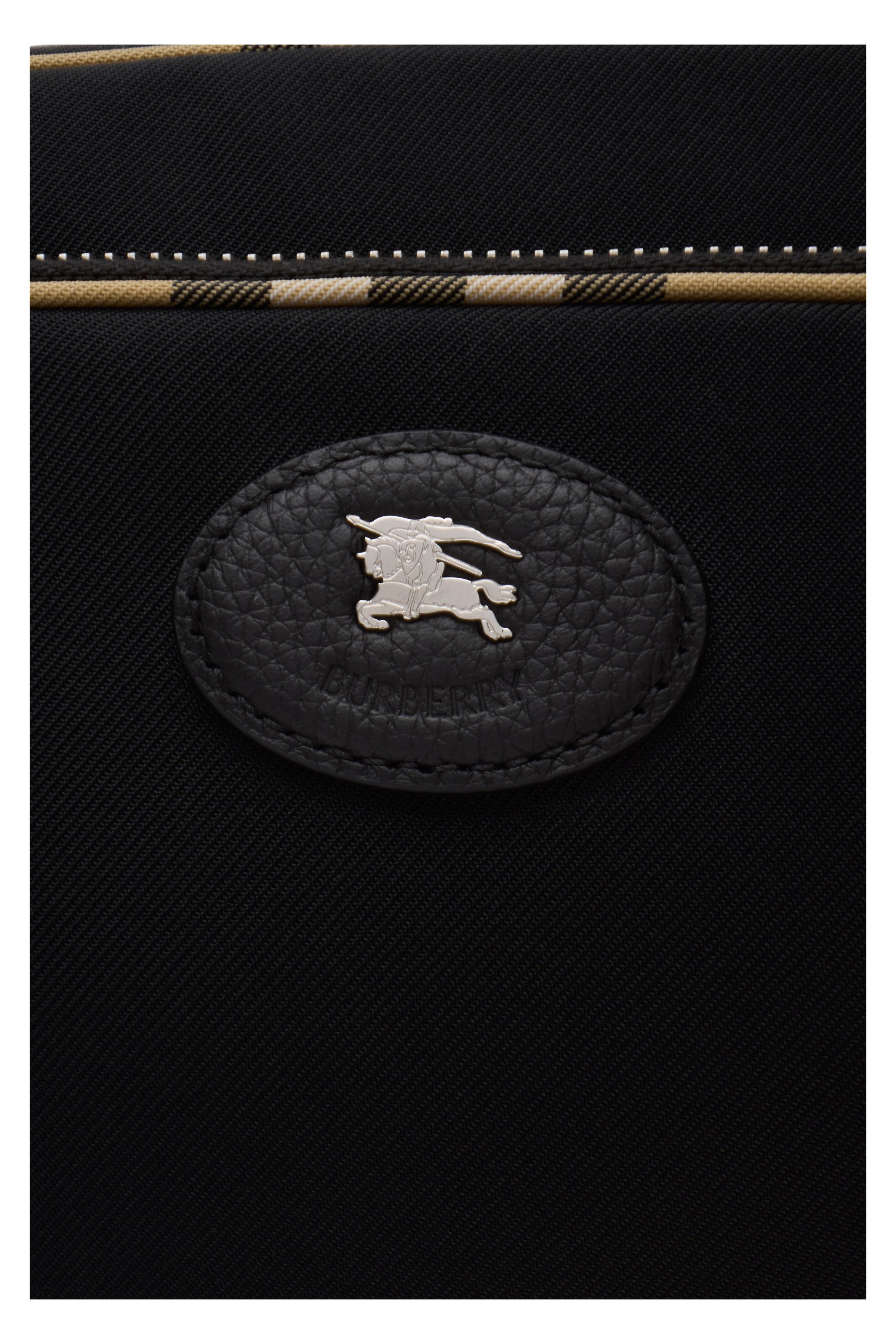 Burberry Check Trim Crossbody Bag, Alternate, color, Black